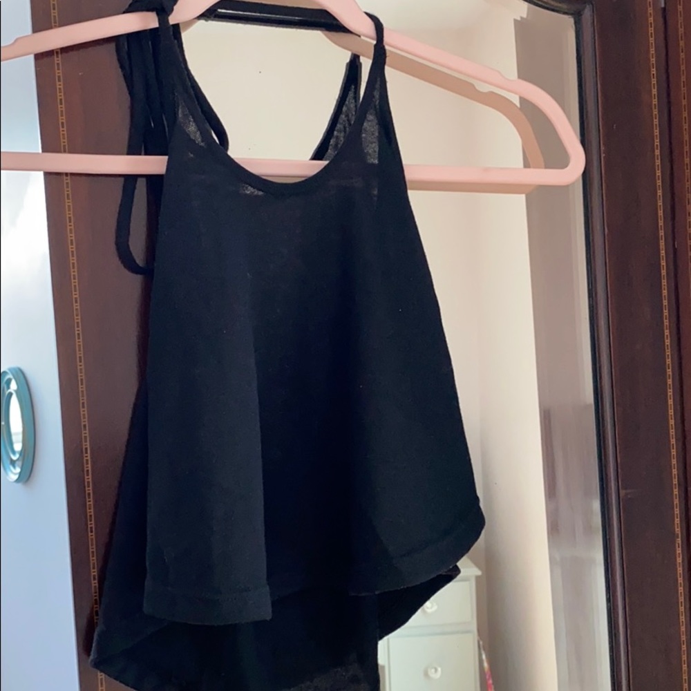 Black Halter Neck Crop Top